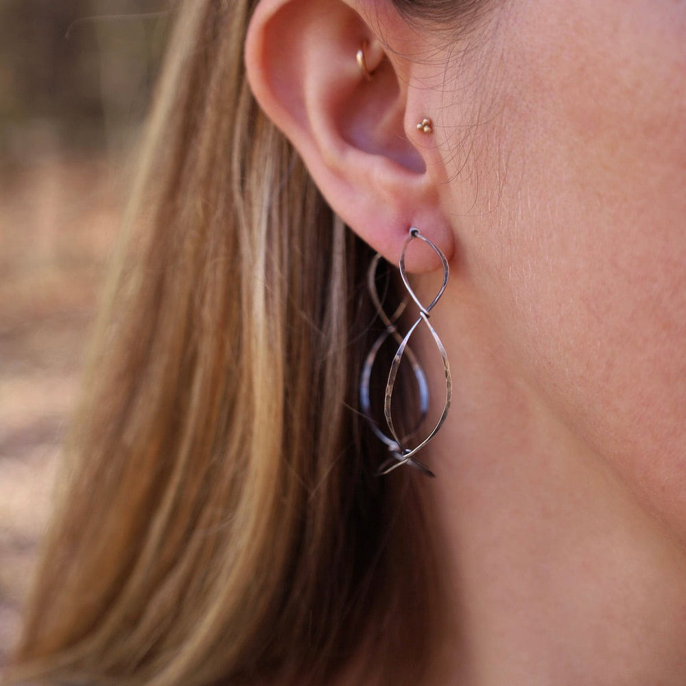 EAR-GF Oxidized Sterling Silver Slalom Hoops