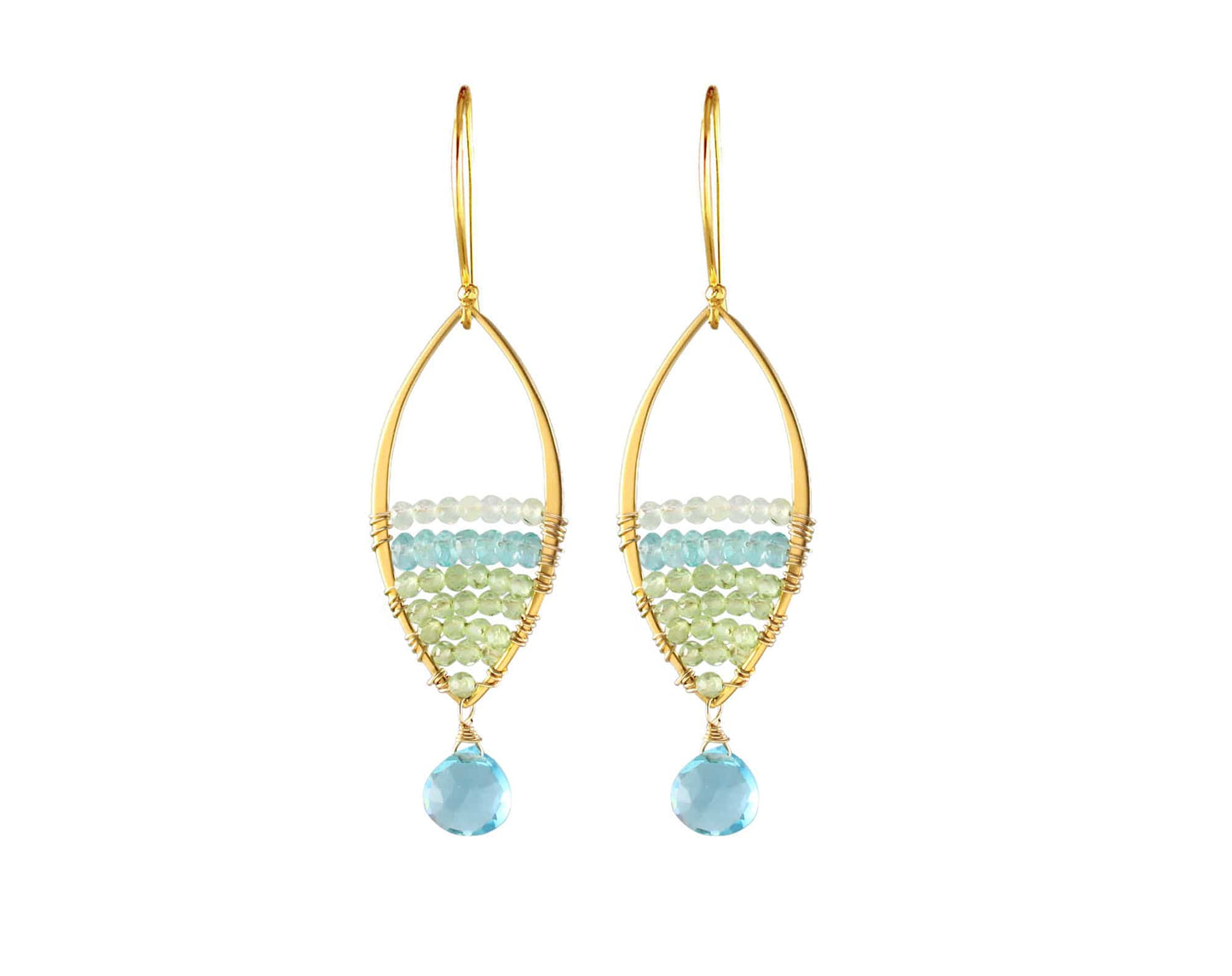 EAR-GF Paridot & Apatite Gold Marquise Earrings