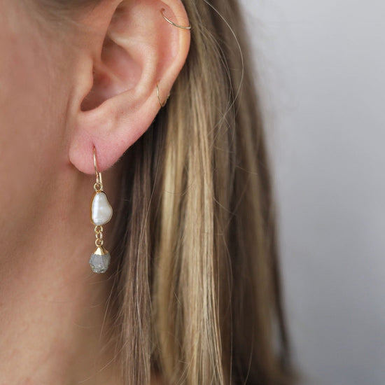 Rough pearl earrings sale