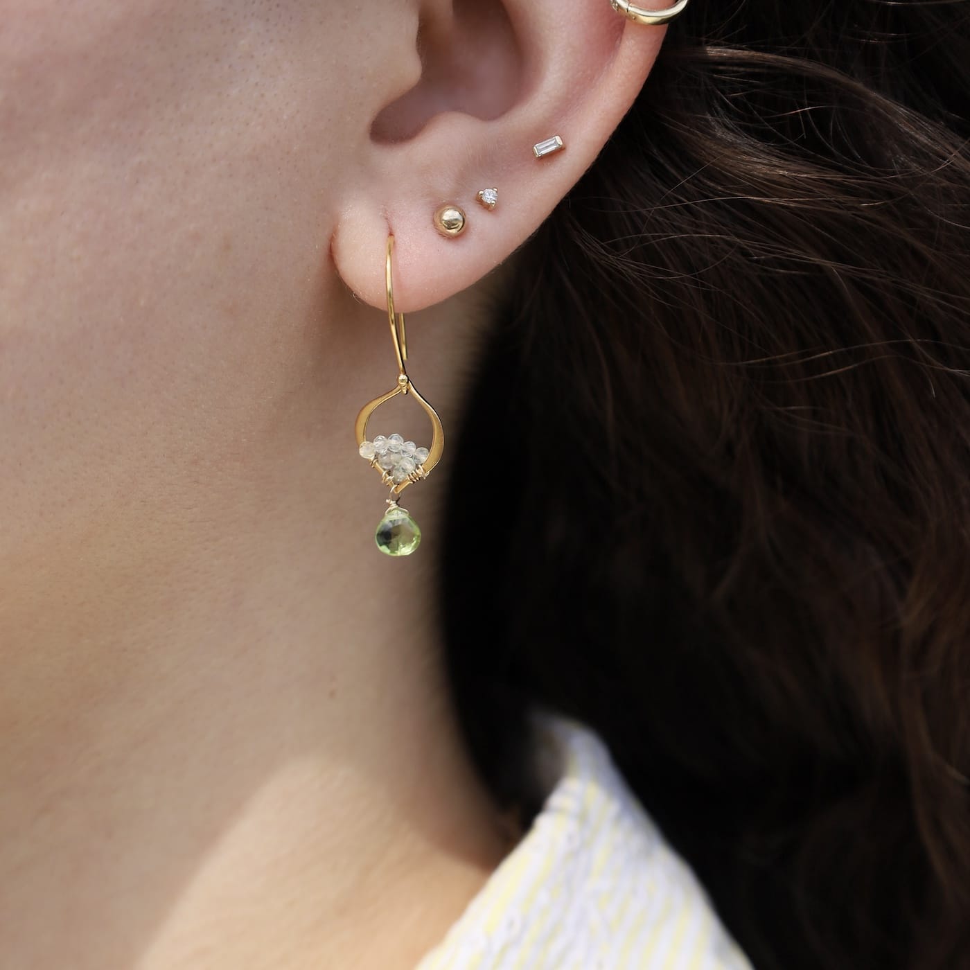 EAR-GF Peridot Tiny Arabesque Earrings