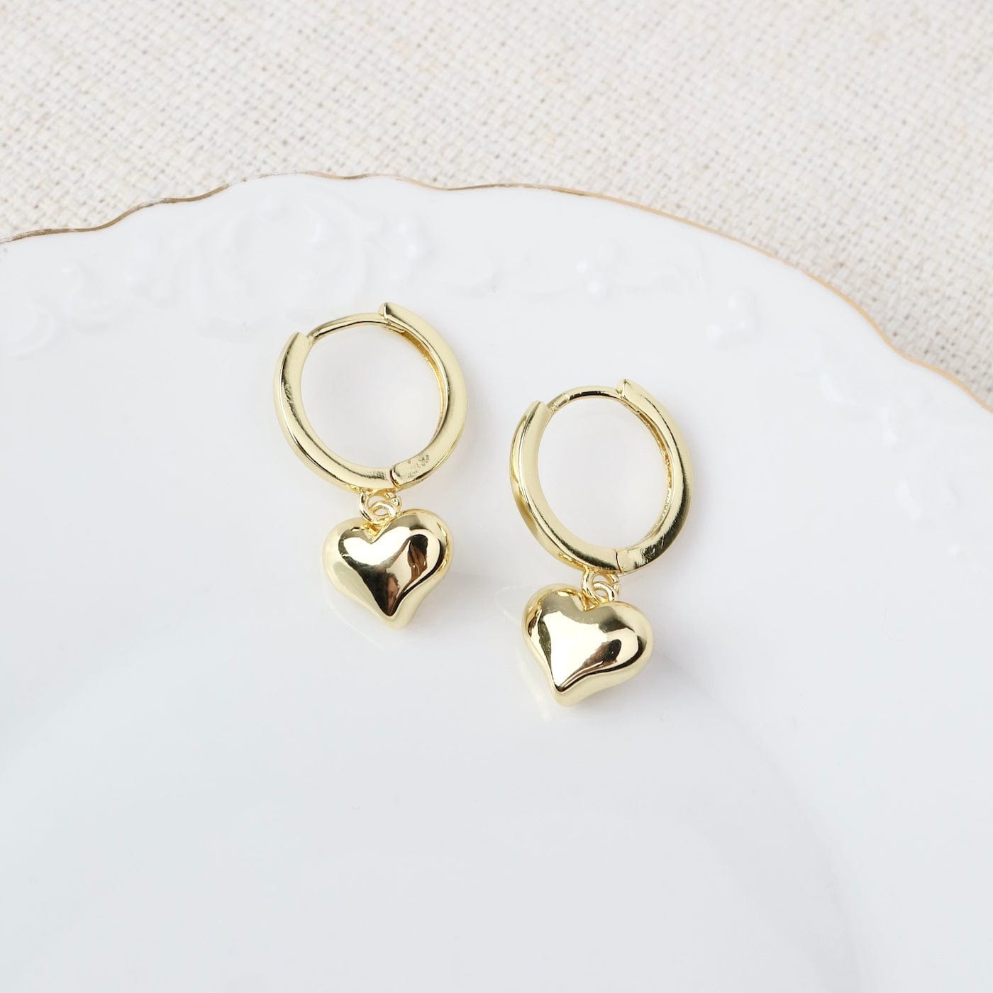 EAR-GF Puffy Heart Gold Huggie Hoops