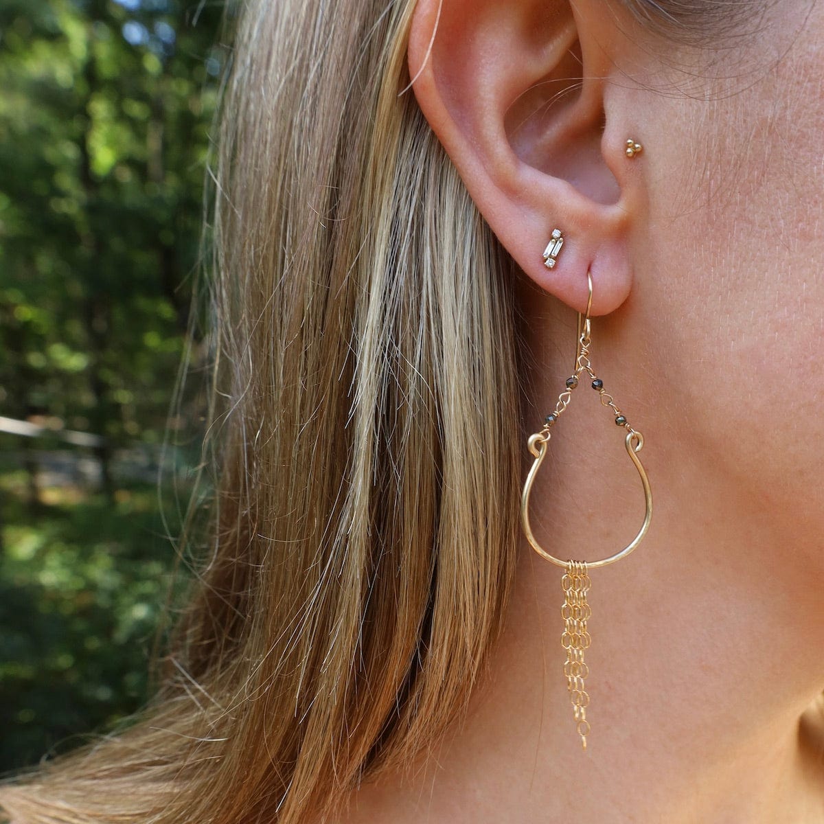 EAR-GF Pyrite Horseshoe Dangle Earrings
