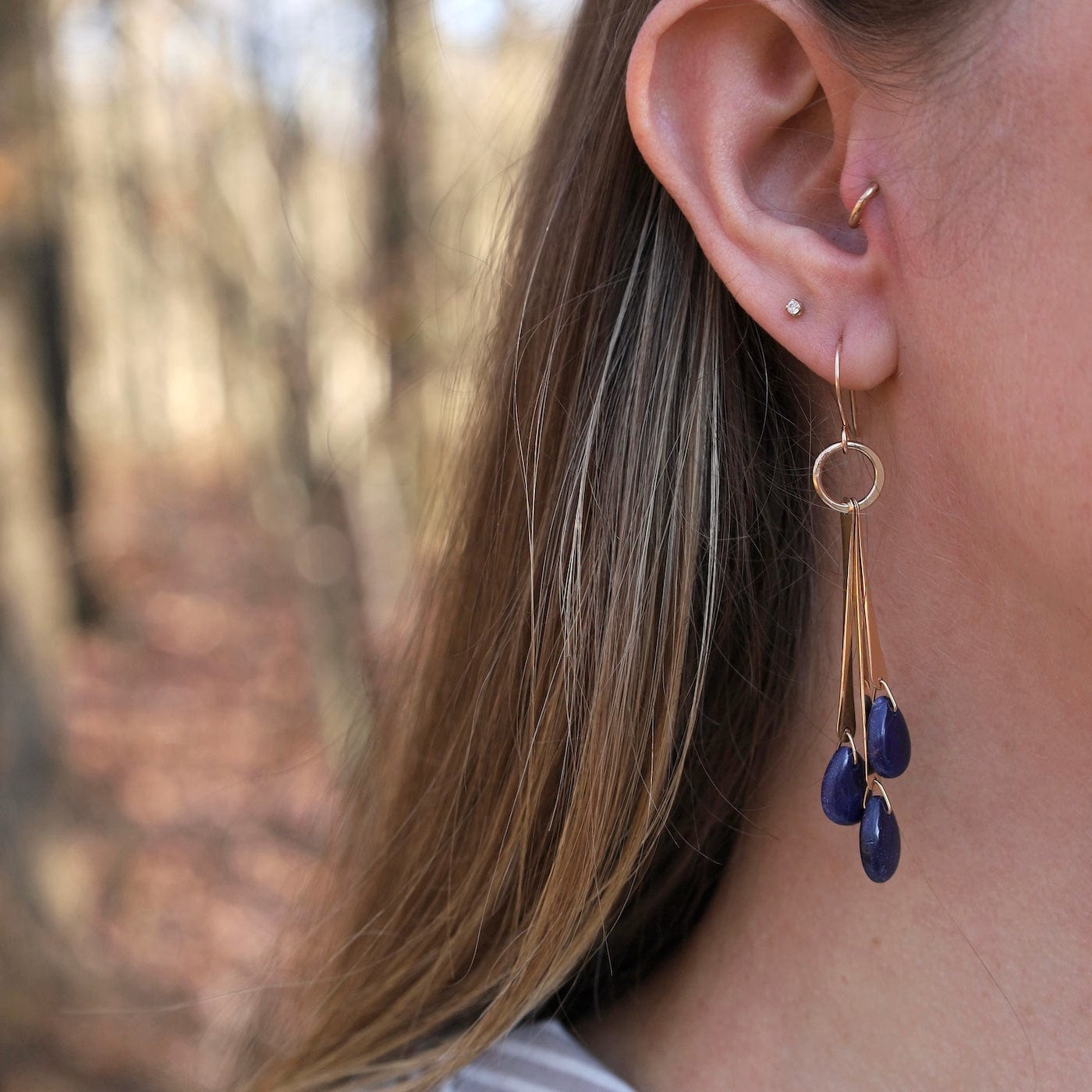 EAR-GF Revere Earrings with Blue Sapphire