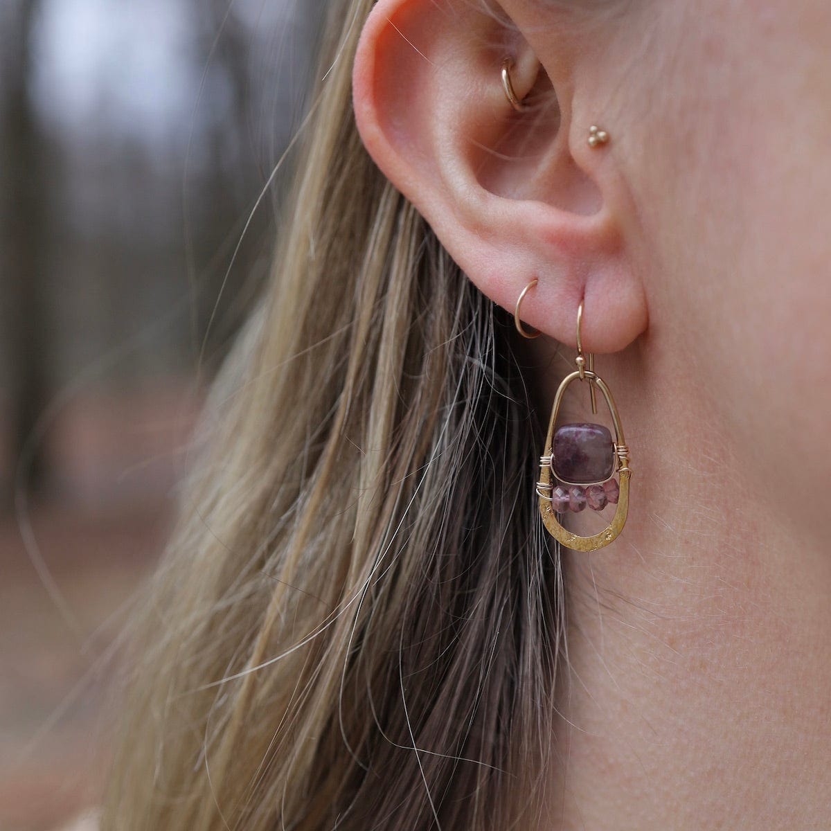 EAR-GF Ruby Drop Earrings