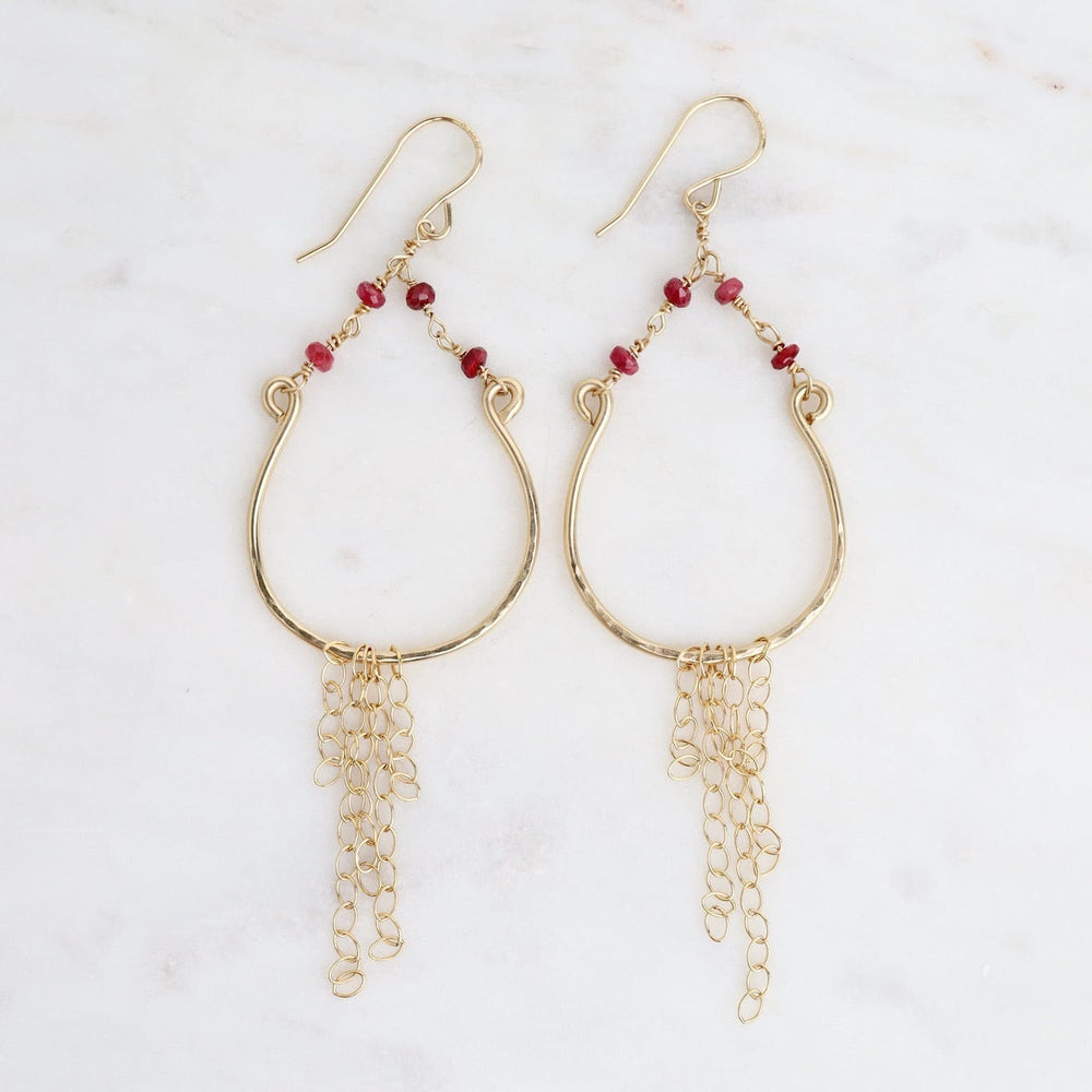 EAR-GF Ruby Horseshoe Dangle Earrings