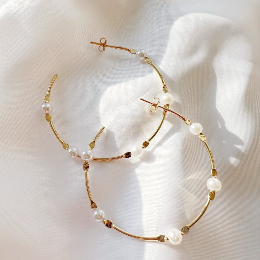 
                      
                        EAR-GF Saltwater Pearl Statement Hoops Earrings Gold Fill
                      
                    