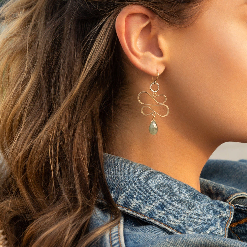 EAR-GF Serpent Moss Agate Earrings