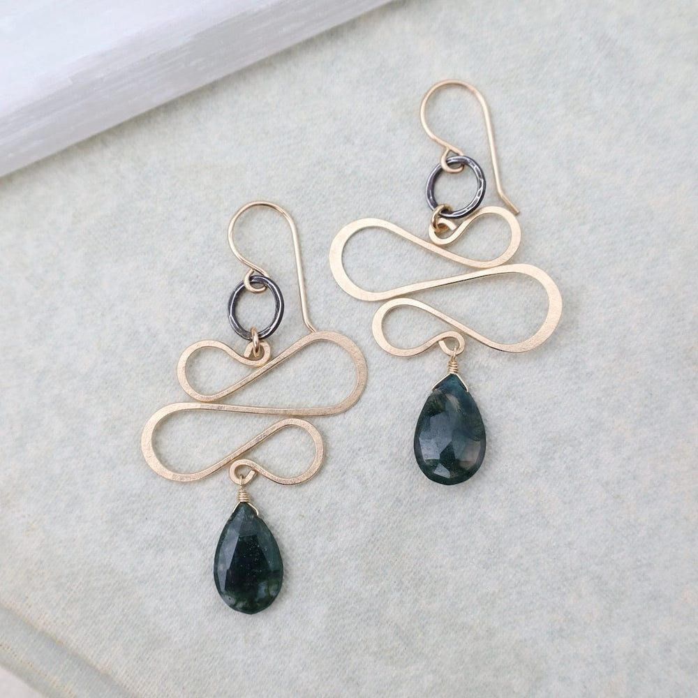 EAR-GF Serpent Moss Agate Earrings