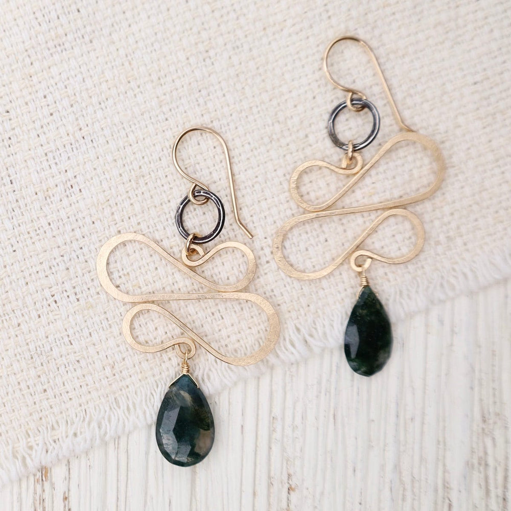 
                      
                        EAR-GF Serpent Moss Agate Earrings
                      
                    