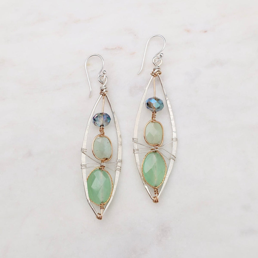 EAR-GF Silver Marquise with Prehnite