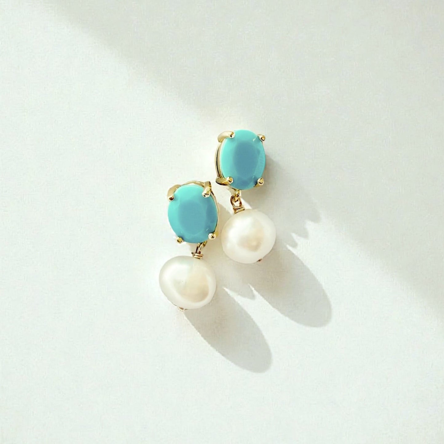 EAR-GF Skye Turquoise Blue Freshwater Pearl Earrings