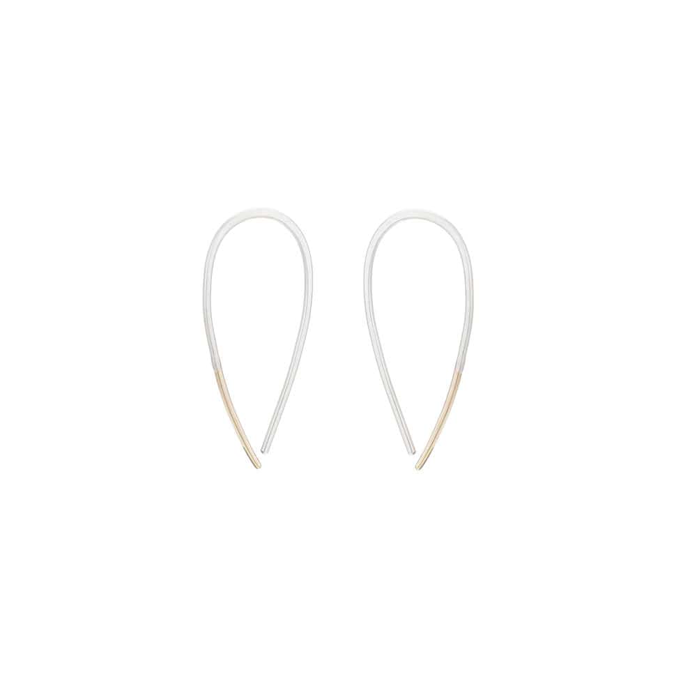 
                  
                    EAR-GF Small Silver & Gold Tear Drop Pull-Through Earrings
                  
                