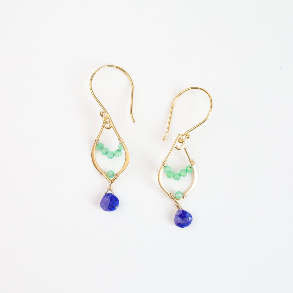 
                      
                        EAR-GF Small Teardrop with Chrysoprase & Lapis Earring
                      
                    