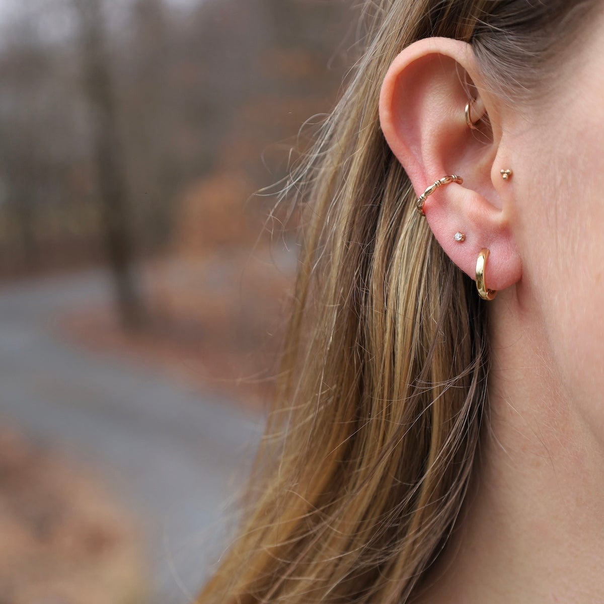 EAR-GF Soleil Huggie Hoops Earrings Gold Filled