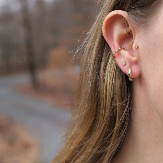 EAR-GF Soleil Huggie Hoops Earrings Gold Filled