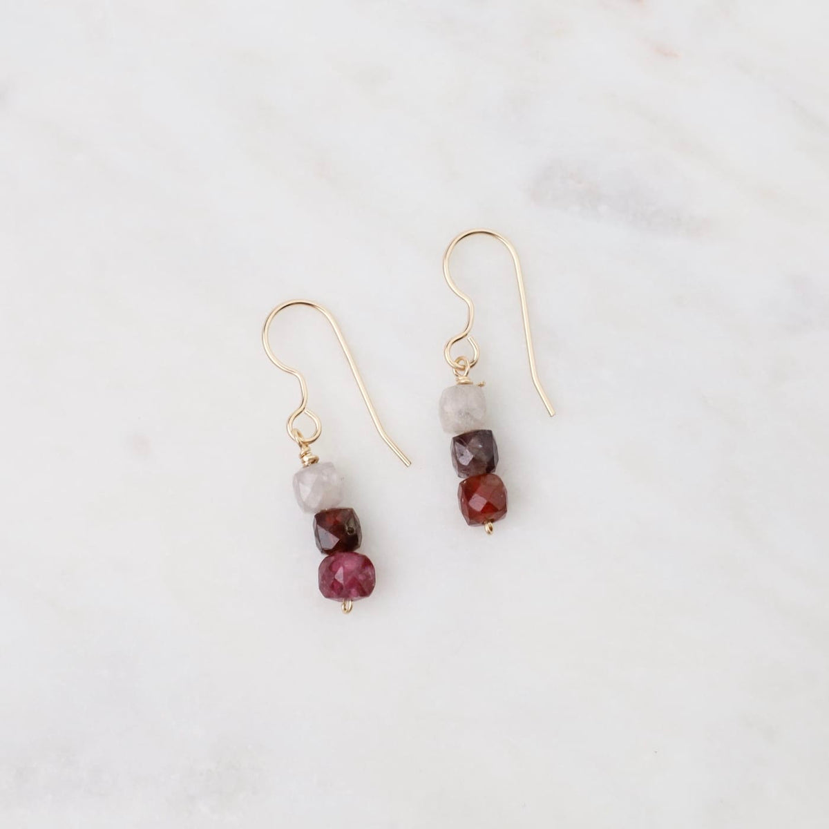 EAR-GF Spinel Cube Stack Earrings