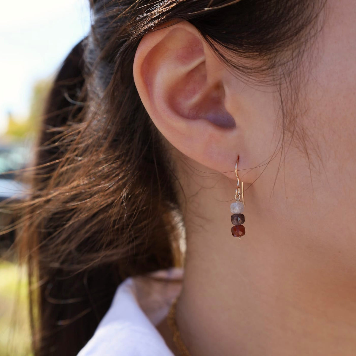 EAR-GF Spinel Cube Stack Earrings