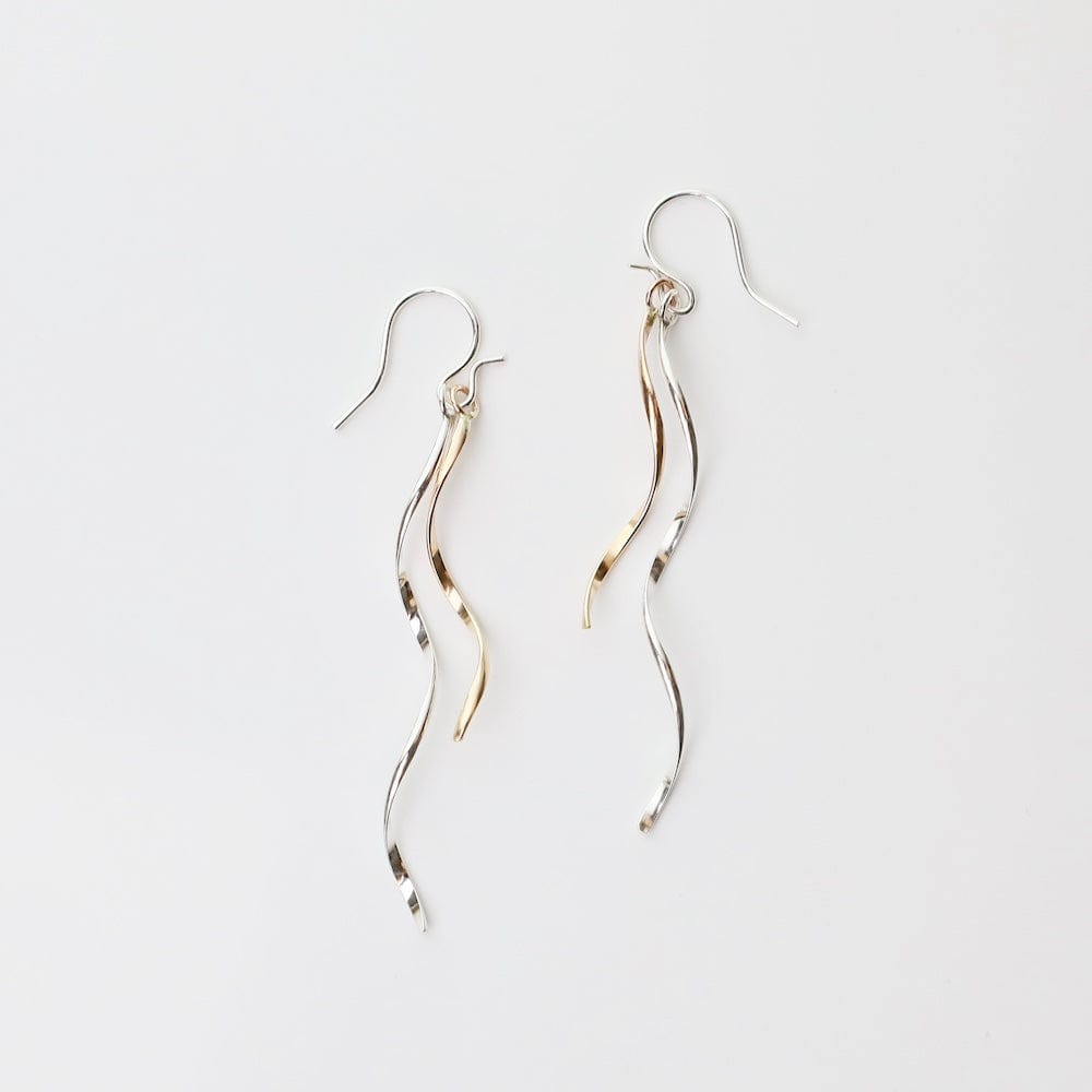 EAR-GF Sterling Silver & Gold Filled Twirling Twigs Earrings