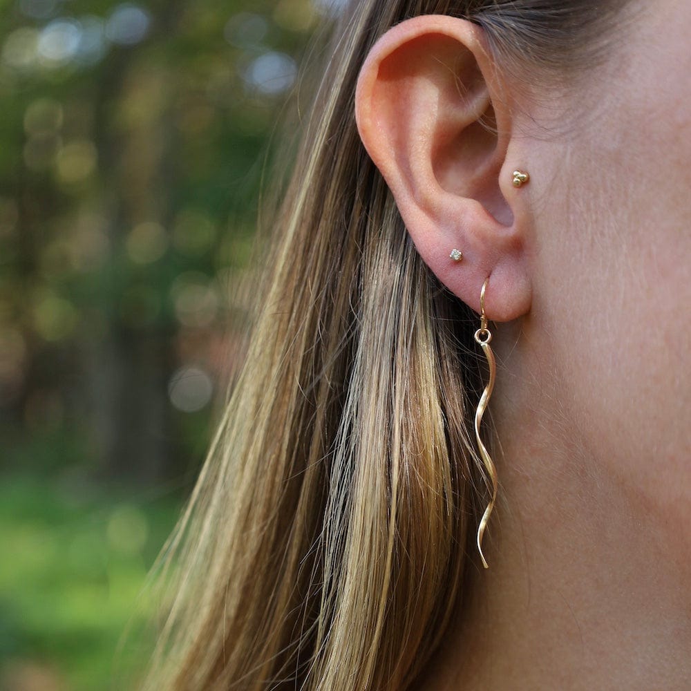 EAR-GF Sterling Silver & Gold Filled Twirling Twigs Earrings