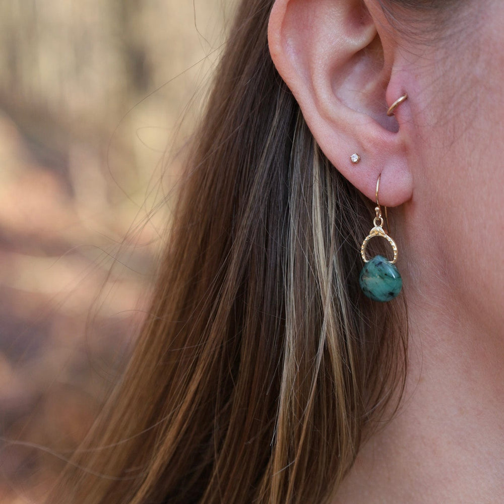 EAR-GF Taza Earrings with Emerald