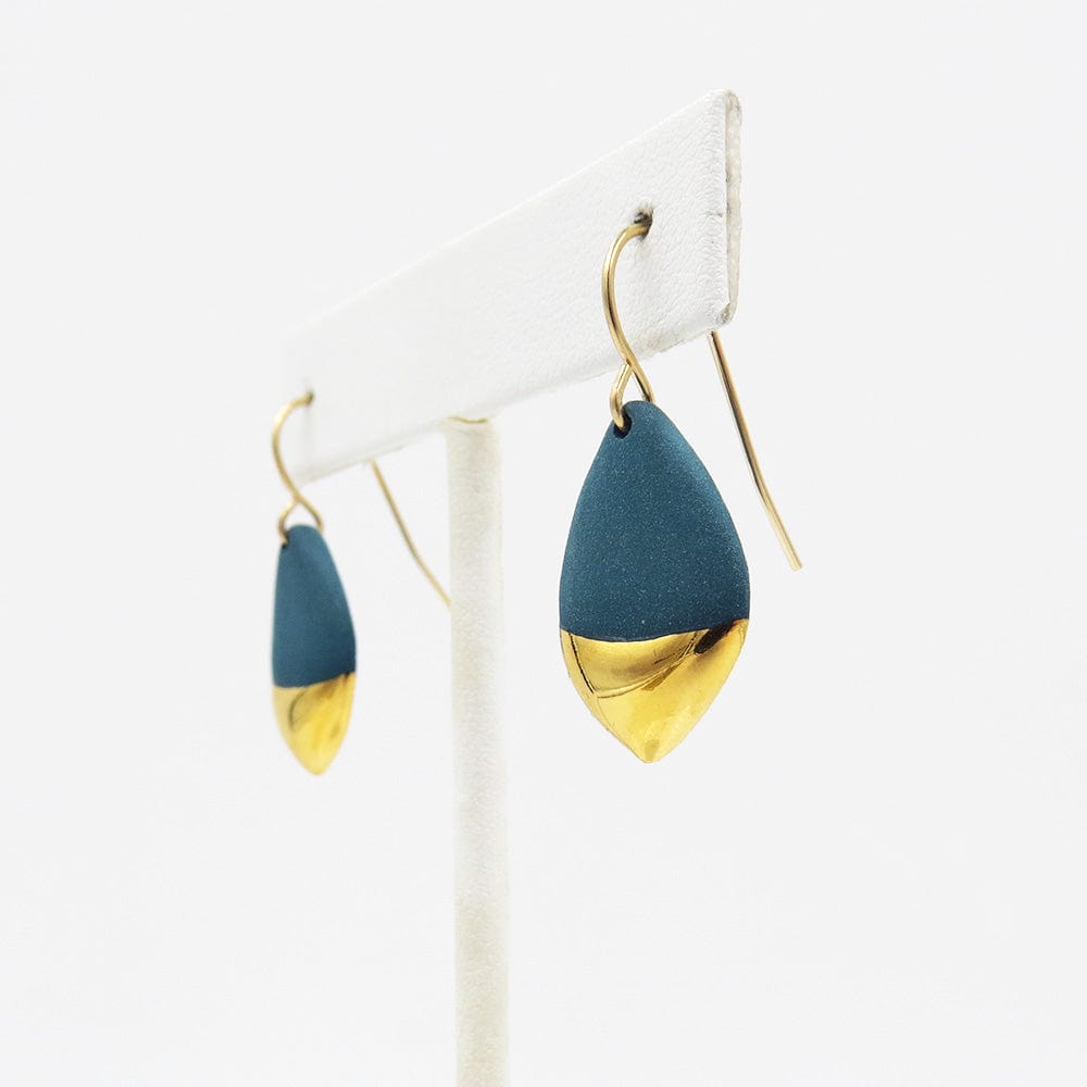 EAR-GF Teal Gold Dipped Marquise Earrings