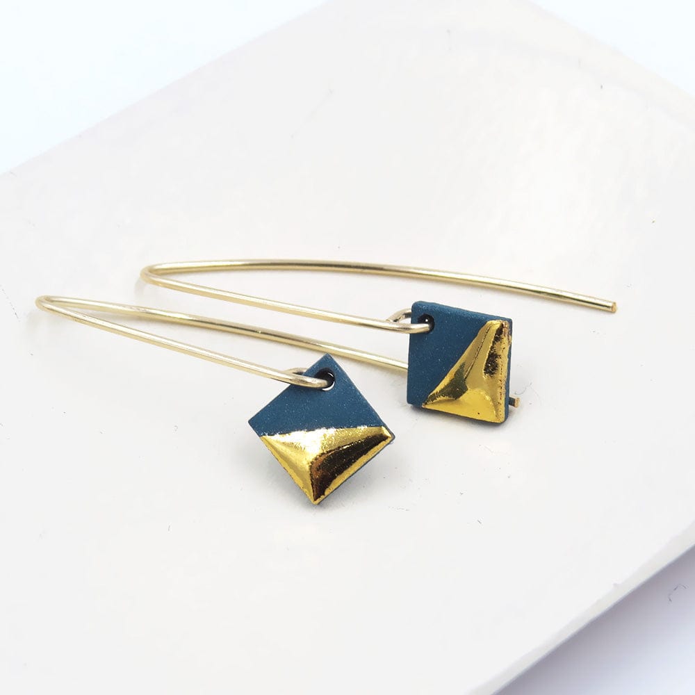 
                  
                    EAR-GF Teal Gold Dipped Square Earrings
                  
                