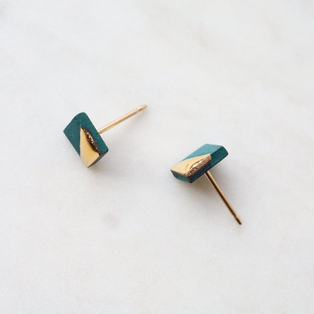 
                  
                    EAR-GF Teal Gold Dipped Square Stud Earring
                  
                