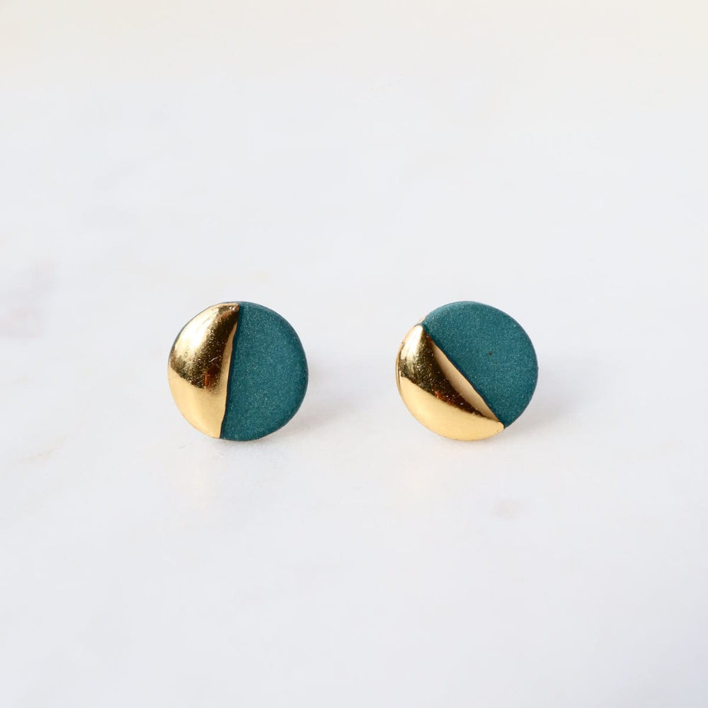 EAR-GF Teal Large Gold Dipped Studs