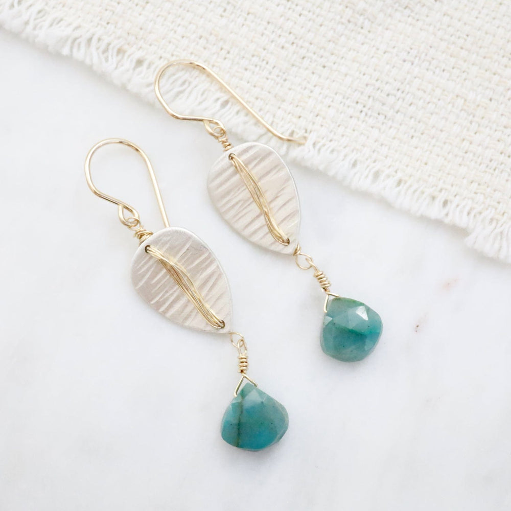 EAR-GF Teardrop Shield with Chrysocolla Drop Earrings