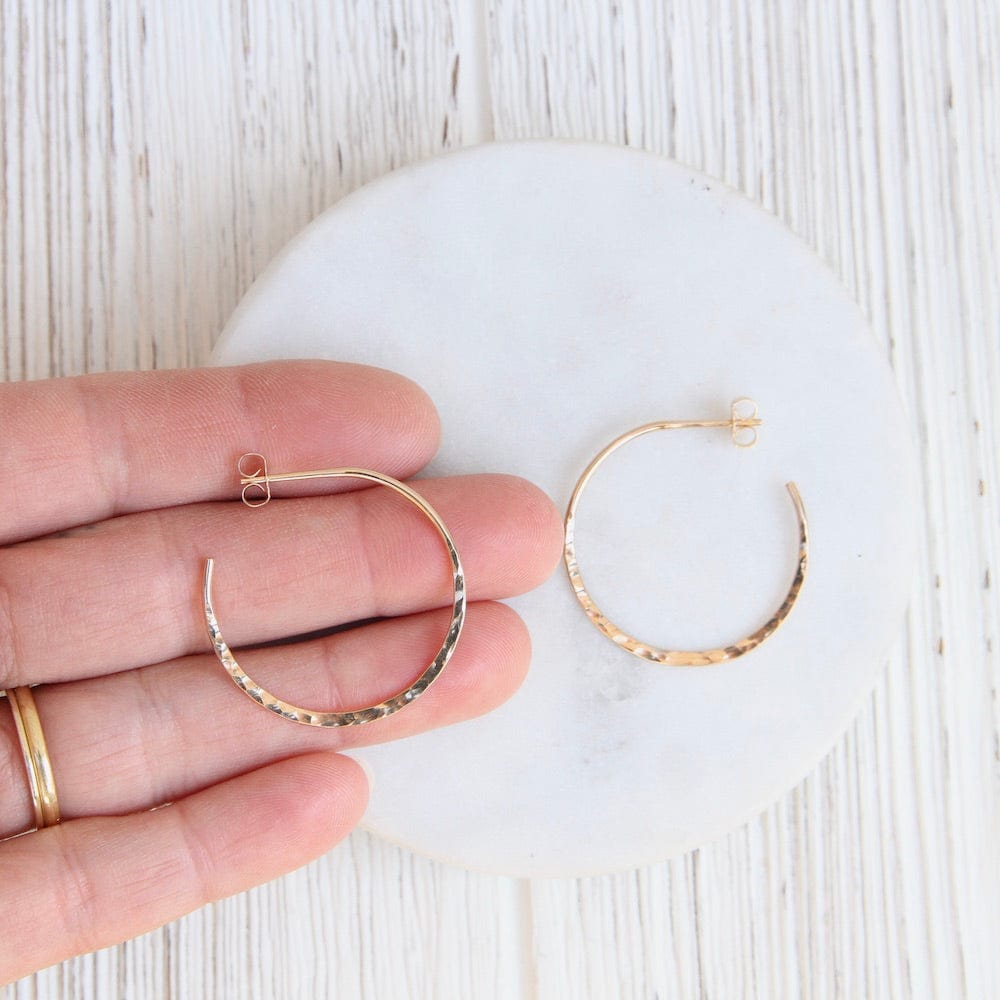 
                  
                    EAR-GF Thin 30mm Gold Filled Hammered Hoop
                  
                