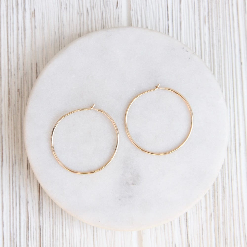 Thin 30mm Gold Filled Hoop