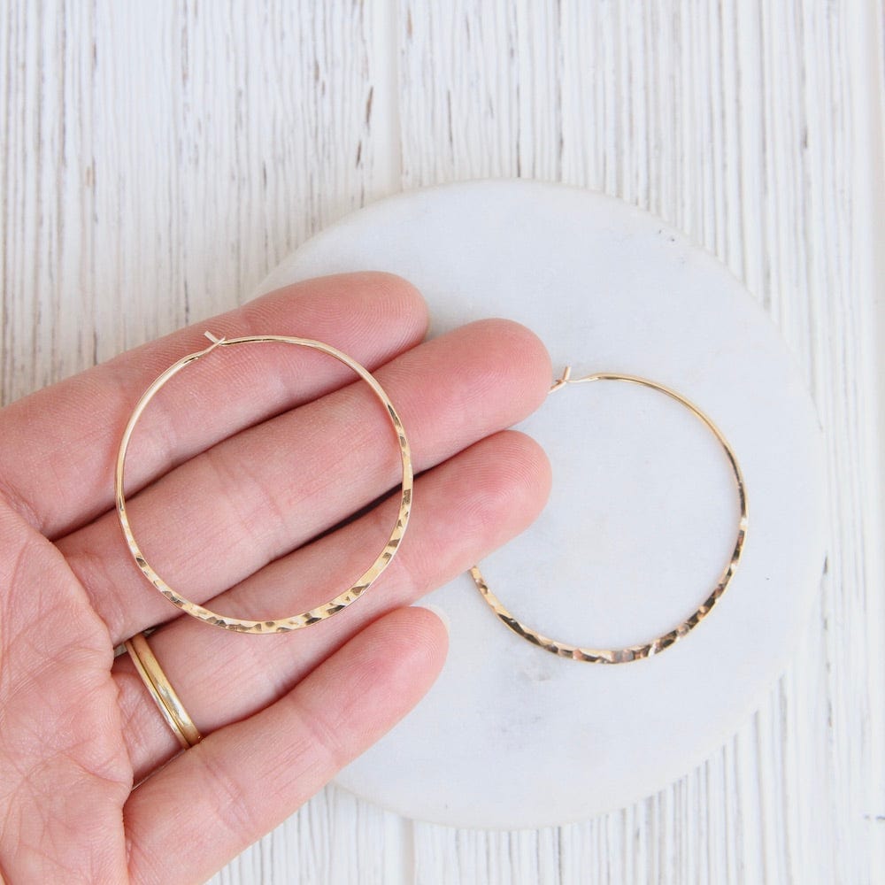 
                  
                    EAR-GF Thin 40mm Gold Filled Hammered Hoop
                  
                