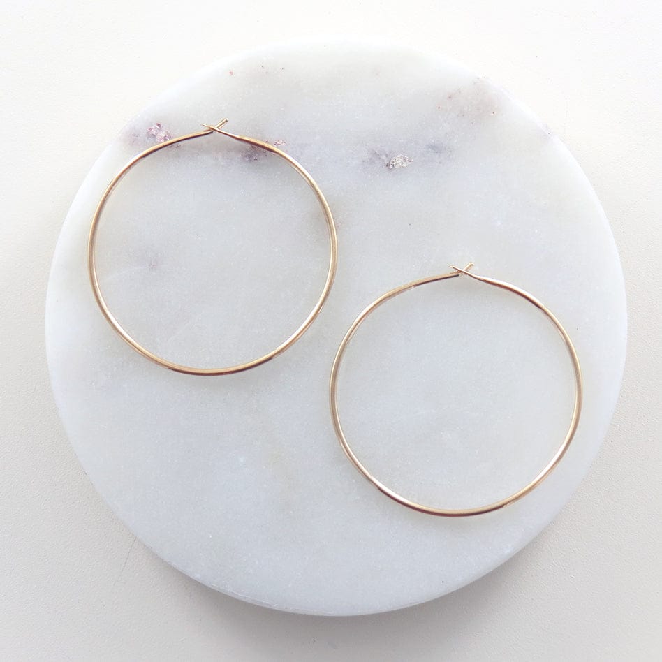 EAR-GF Thin 40mm Gold Filled Round Wire Hoop