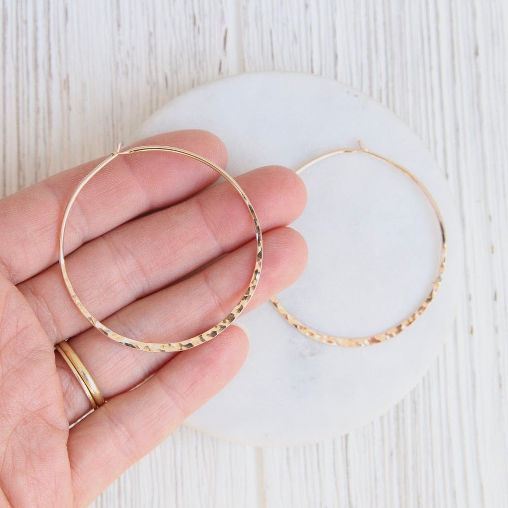 
                  
                    EAR-GF Thin 50mm Gold Filled Hammered Hoop
                  
                