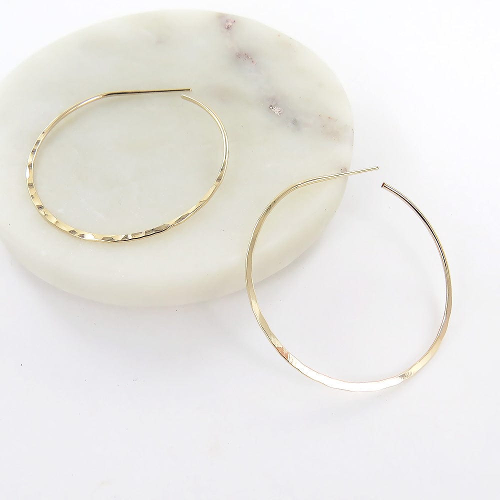 
                  
                    EAR-GF Thin 50mm Gold Filled Hammered Hoop
                  
                