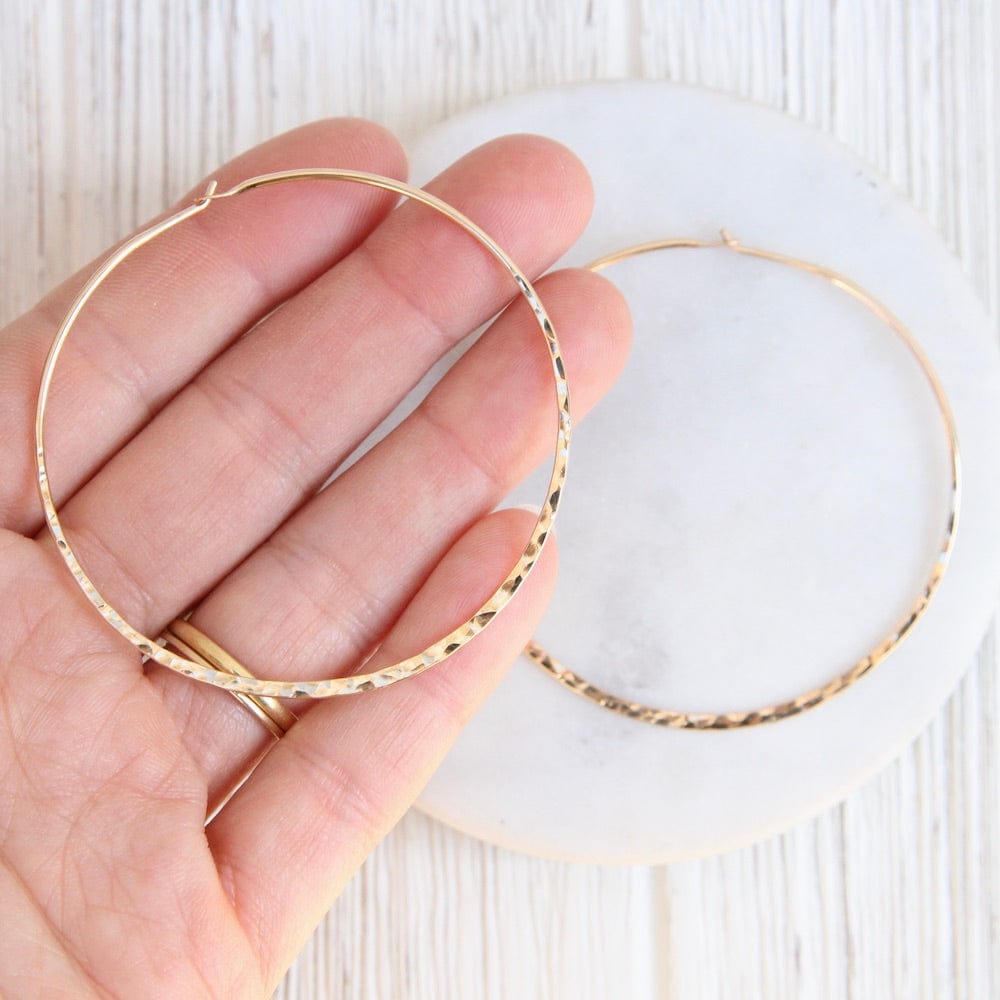 
                  
                    EAR-GF Thin 55mm Gold Filled Hammered Hoop
                  
                