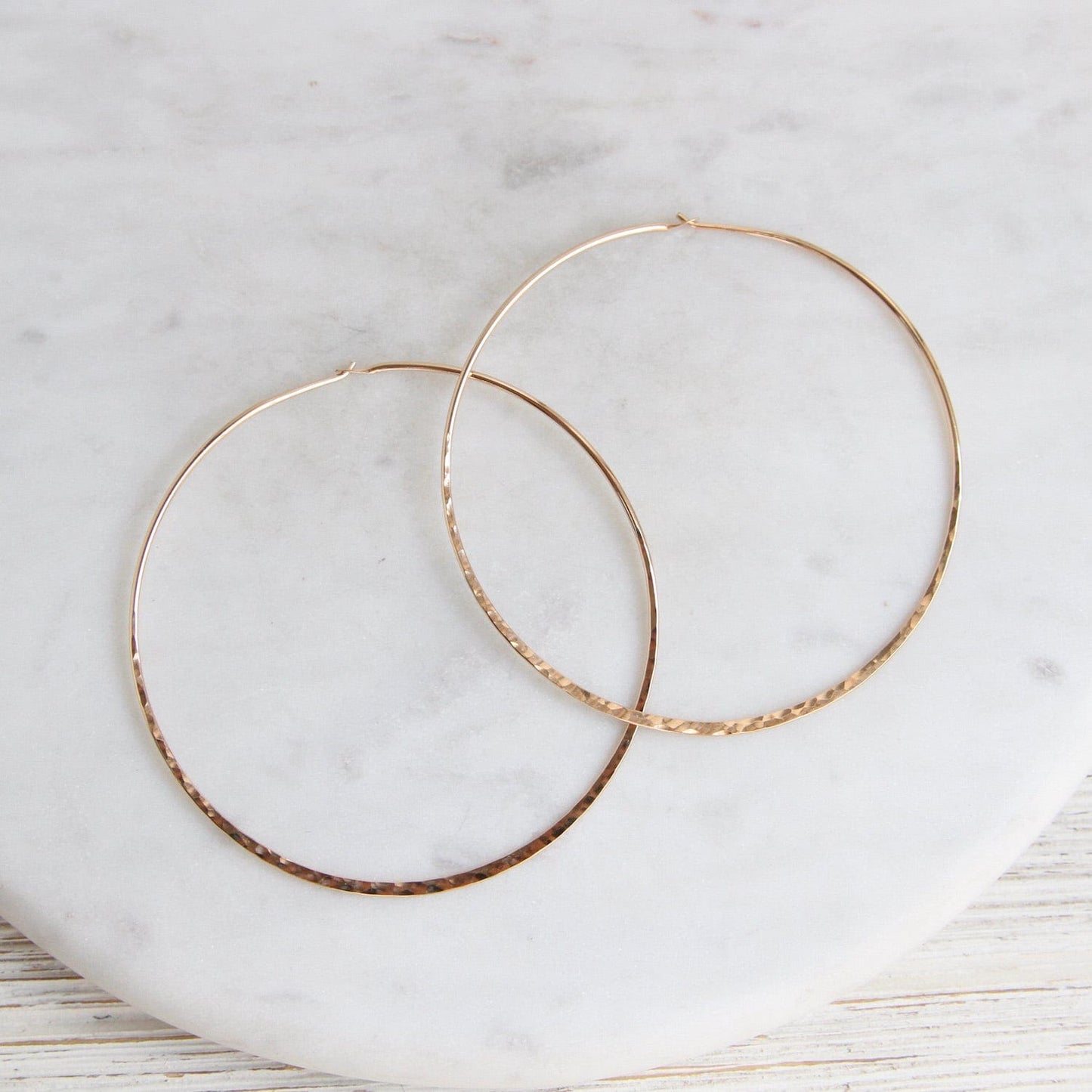 EAR-GF Thin 70mm Gold Filled Hammered Hoop