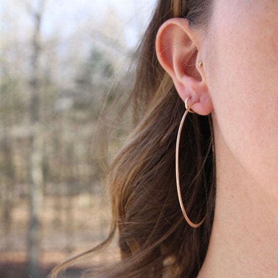 EAR-GF Thin 70mm Gold Filled Hammered Hoop