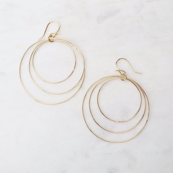 EAR-GF Three Circles Large Earrings - Gold Filled