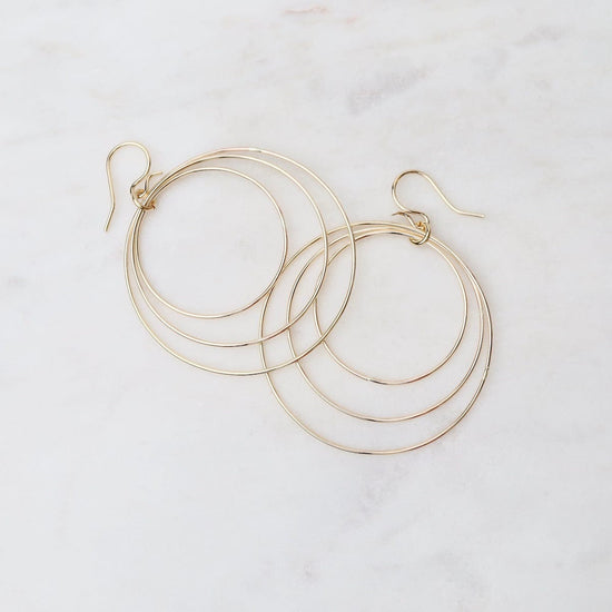 EAR-GF Three Circles Large Earrings - Gold Filled