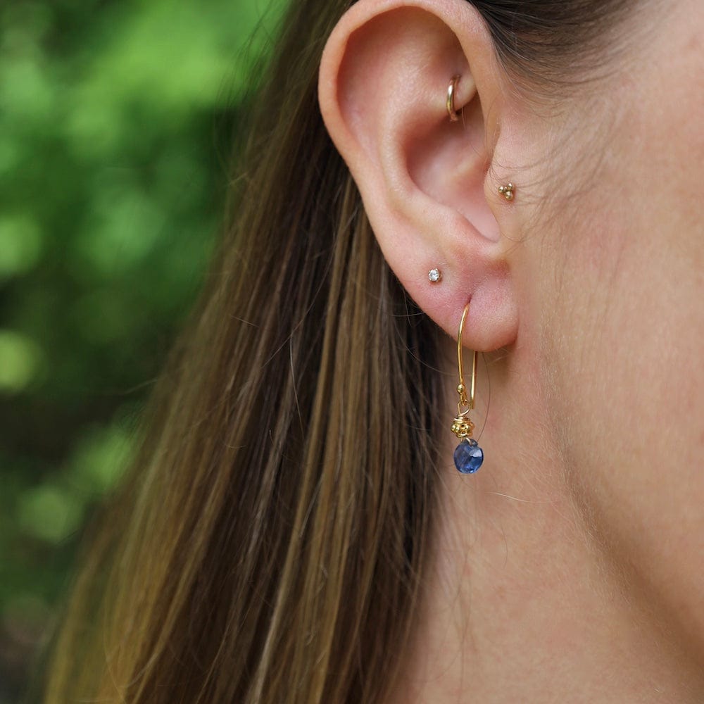 ear-gf Tiny Bright Blue Kyanite Earrings