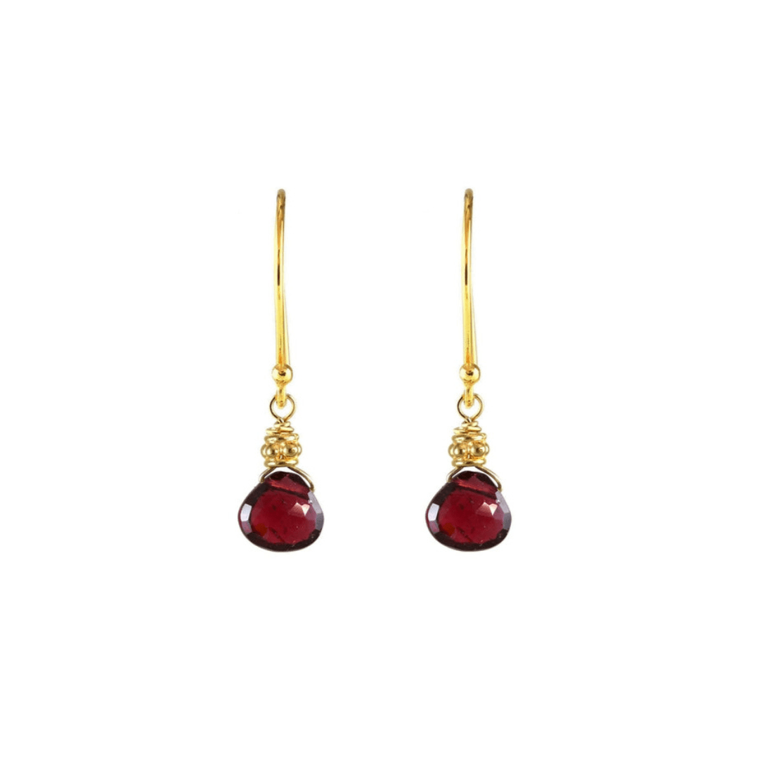 ear-gf Tiny Gold Rhodolite Garnet Brio Earrings