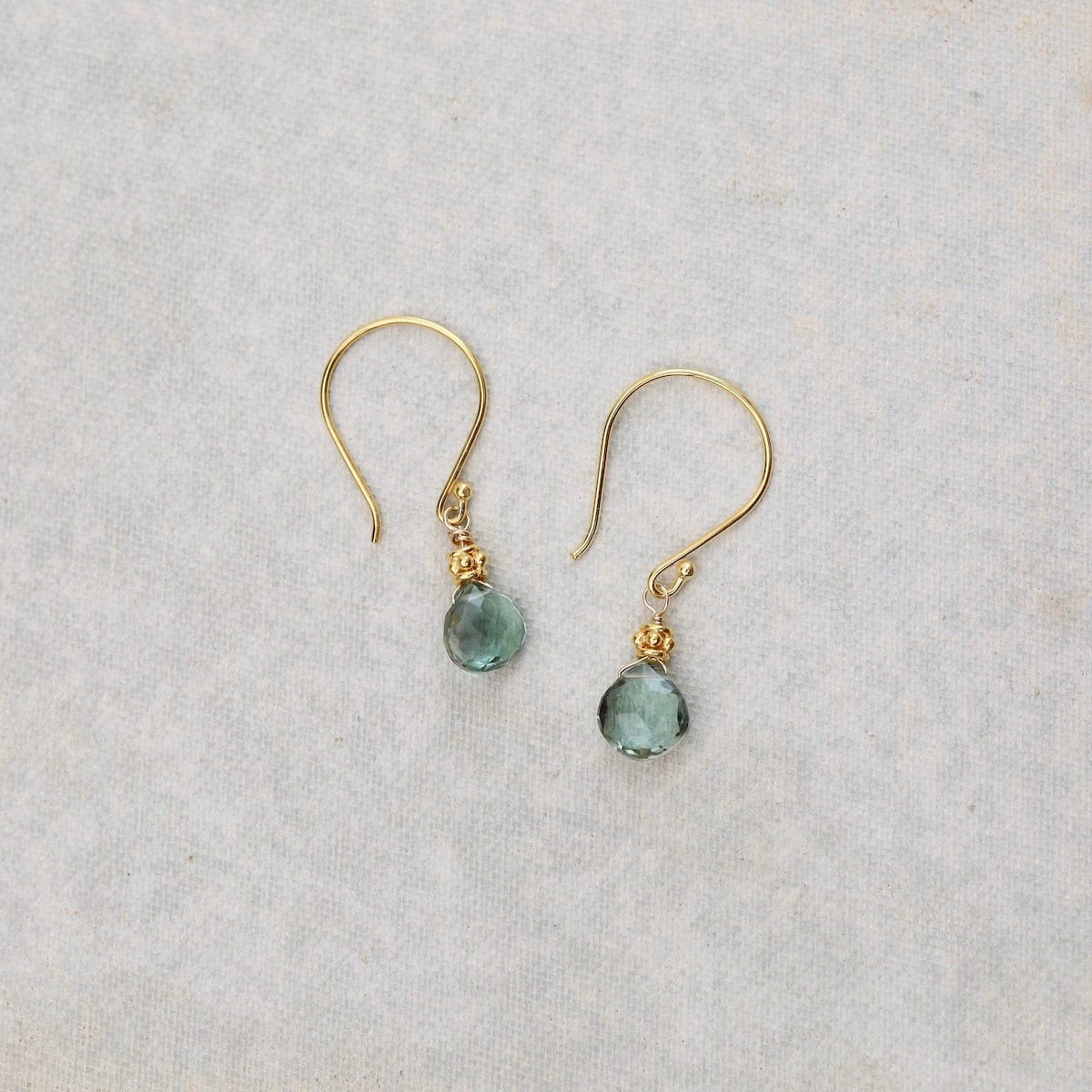 Load image into Gallery viewer, ear-gf Tiny Green Quartz Earrings
