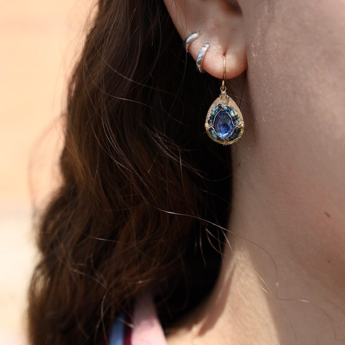 EAR-GF Tiny Kyanite Teardrop Earrings
