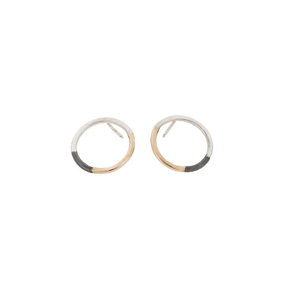 EAR-GF Tri Toned Circle Post Earrings