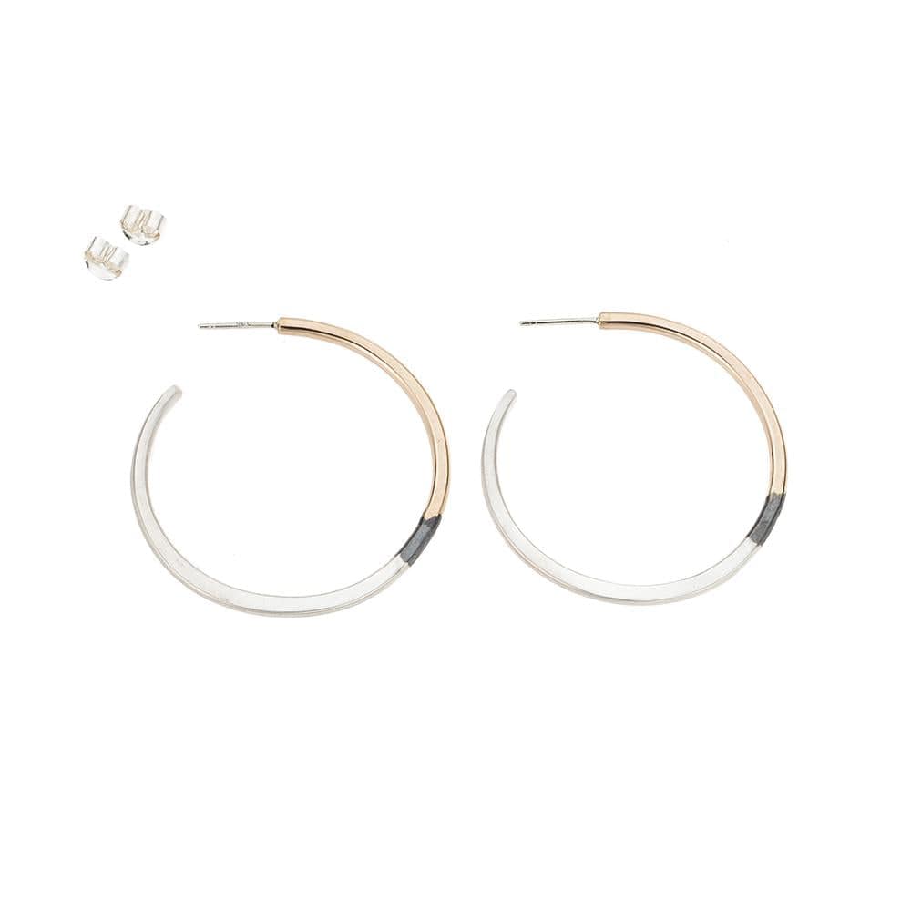 EAR-GF Tri Toned Classic Circle Hoop Earrings