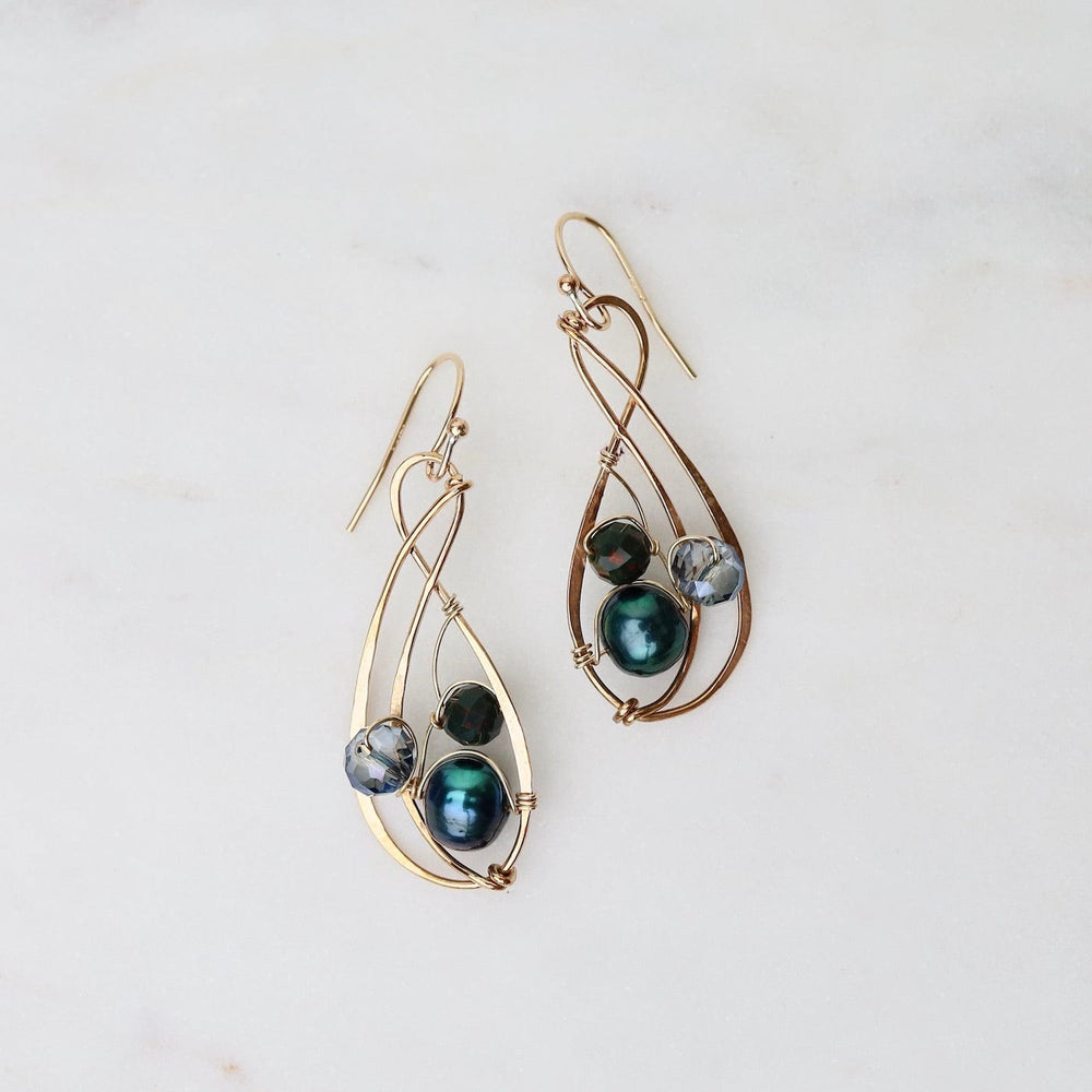 EAR-GF Triple Blue Teardrop Earrings