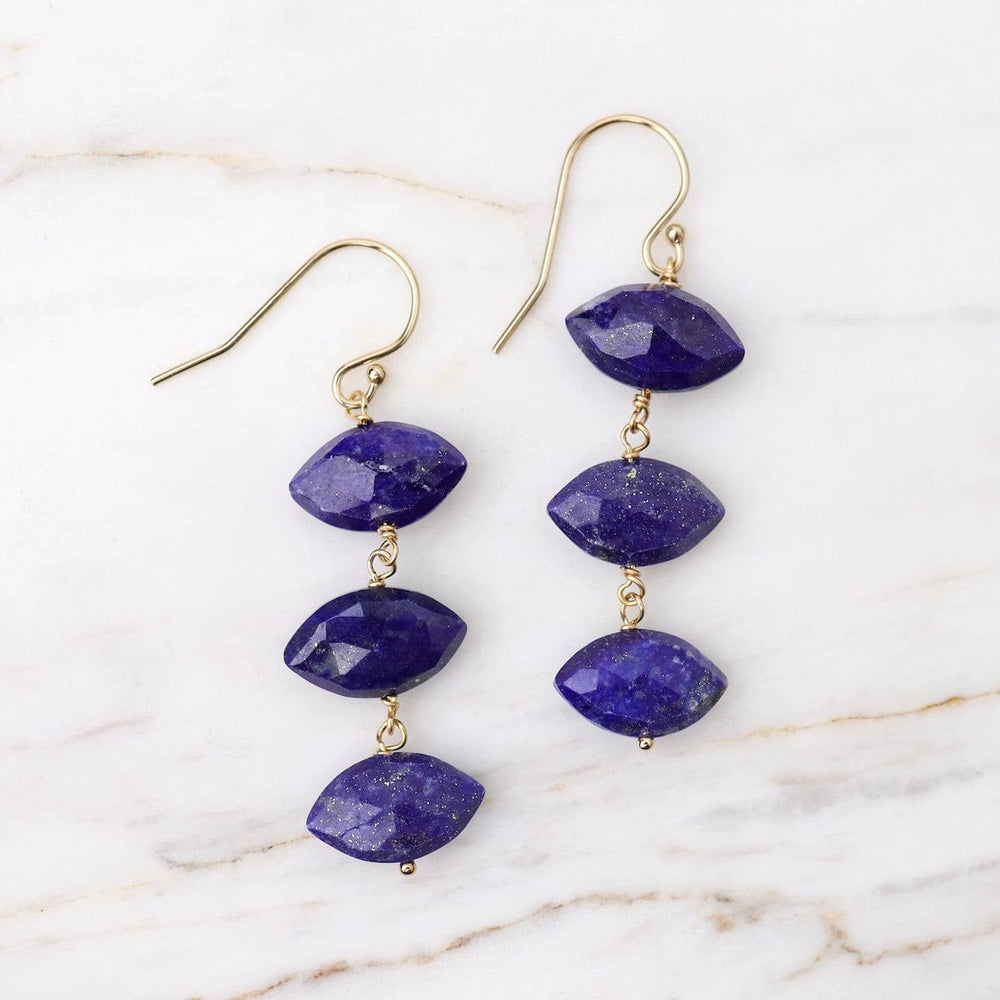 
                  
                    EAR-GF Triple Drop Elongated Faceted Lapis Stone Earrings
                  
                