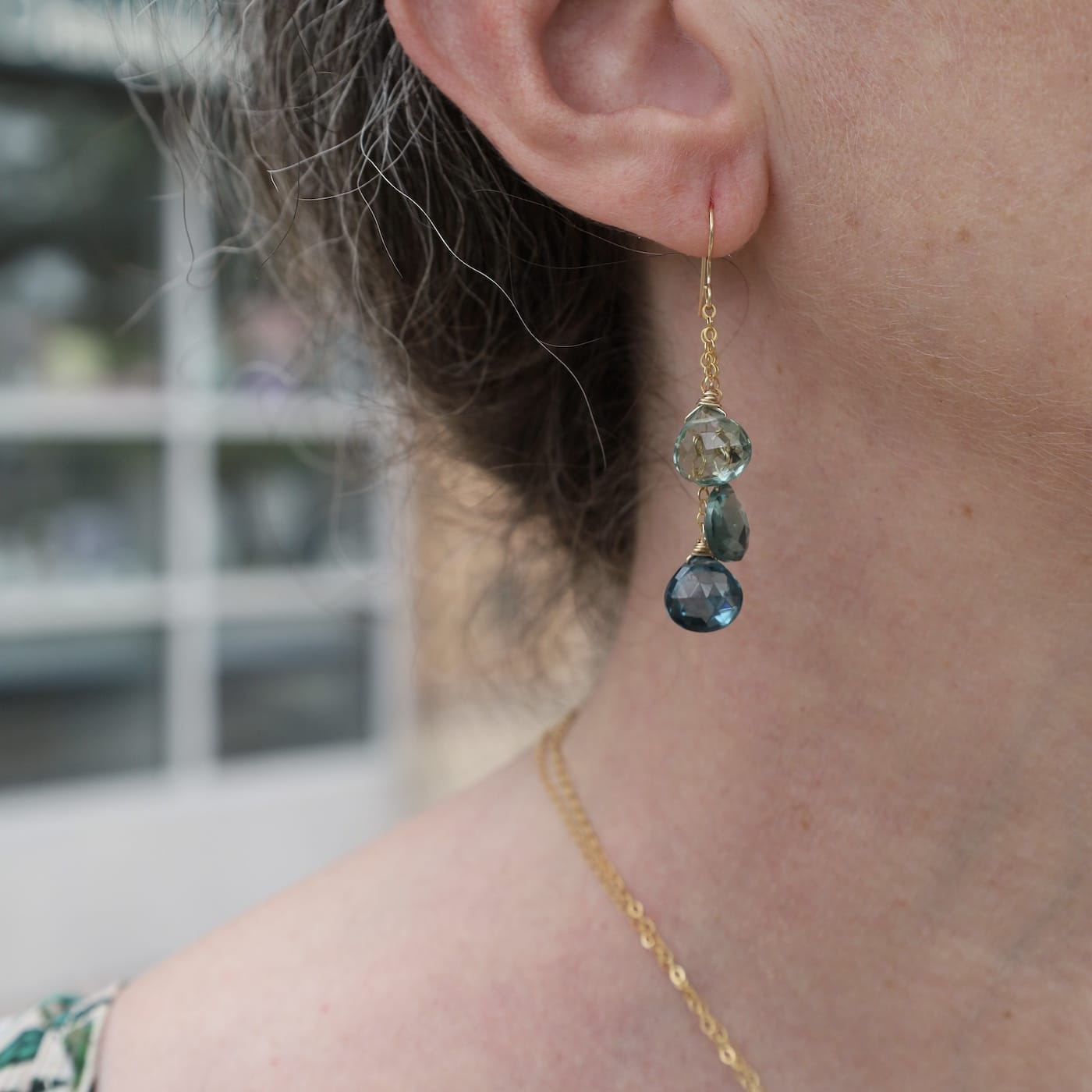 EAR-GF Triple Drop Gold Earrings