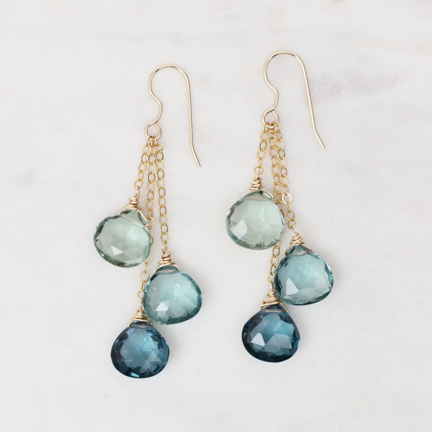 EAR-GF Triple Drop Gold Earrings